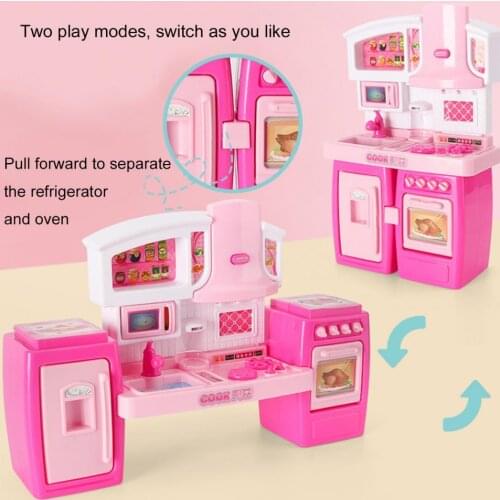 1 Set Kitchen Toy Decorative Sounding Colorful Dollhouse Mini Kitchen Toy Suit for Kids Children Education Toys For Kids Gift