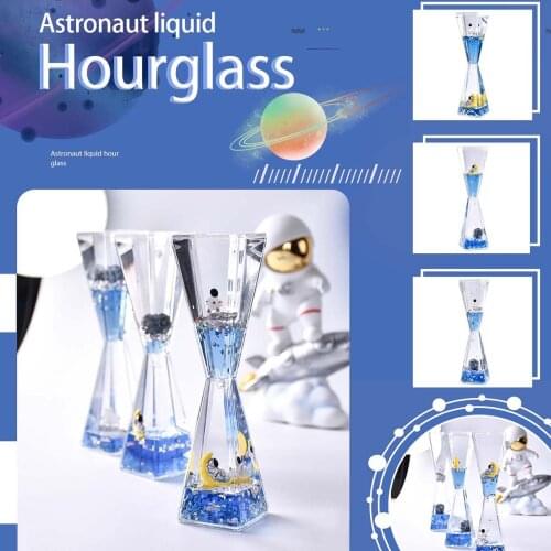 1PC Creative Astronaut Liquid Quicksand Oil Leaking Timer Ornament Liquid Hourglasses Kids Time Toys Gift Home Decoration 10ML