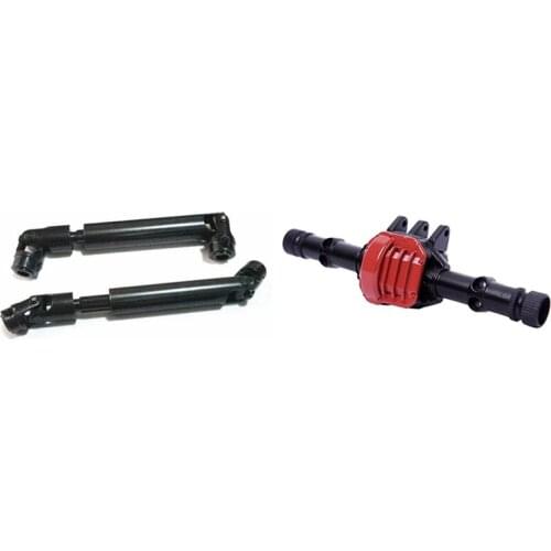 2 Set RC Car Part: 1 Set Steel CVD Universal Joint Drive Shaft & 1 Pcs Alloy Front + Rear Axle Housing Case