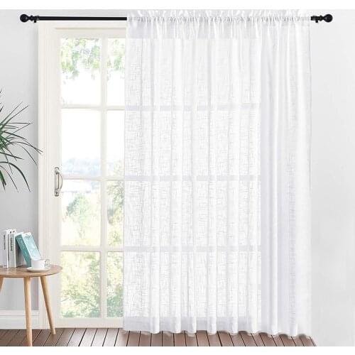 2021 High Quality Solid Sheer Curtains Semi-sheer Versatile Polyester Luxurious Window Treatment Drapes Home Decoration Supplies