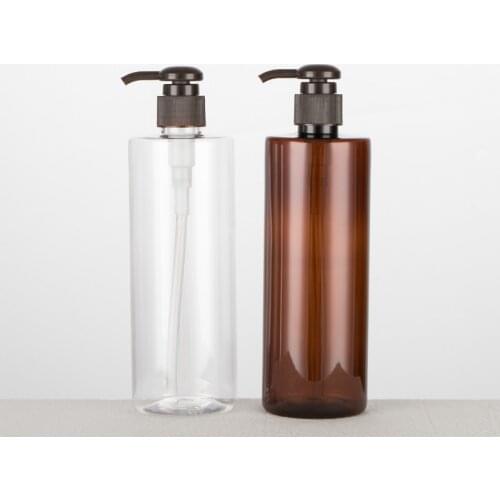 350ML X 30 Brown Empty Lotion Pump Plastic Bottles Shampoo Shower Gel Container With Brown Pump PET Bottles For Personal Care