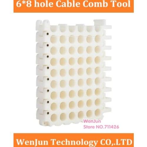 6*8 Cable Comb Tool, 48-Hole Cable Comb, Cable Dresser, Organizing Tool for Computer Room