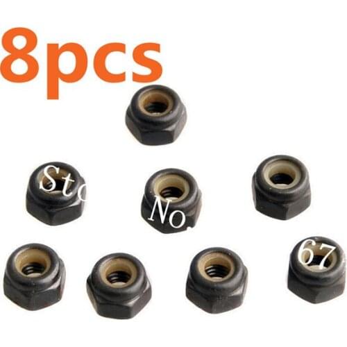 8Pcs 02055 HSP Spare Parts Nylon Nut M4 For 1/10 Racing RC Car Hobby Truck Buggy Drift ATV Baja