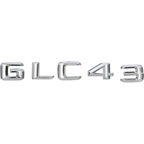 Car rear tail Emblem Number letters Car Sticker For GLC 43 GLC43 Chrome Silver/ Matte Black