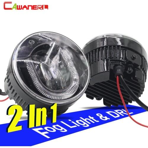 Cawanerl 2 Pieces Car LED Fog Light DRL Daytime Running Lamp For Nissan Patrol X-Trail Qashqai Juke Note Versa Tiida NV200 Cube
