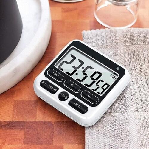 Digital Kitchen Timer with Mute/Loud Alarm Switch ON/OFF Switch, 12 Hour Clock & Alarm, Memory Function Count Up & Count Down fo