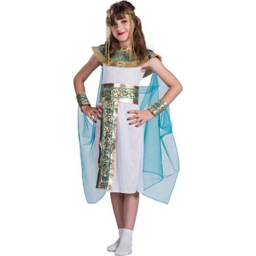 Kids Blue Cleopatra Child Halloween Cosplay Costume Back In The Egyptian As The Famous Queen Historical Plays Role Play