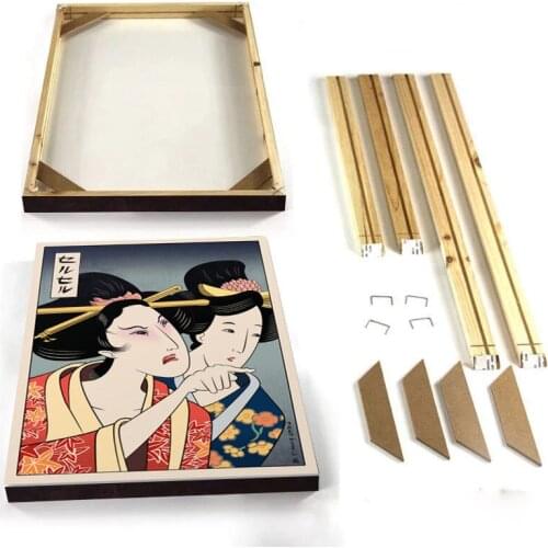 DIY Wood Flat Packed Frame for Stretched Canvas Paintings Hang on Wall Art Separate Frame for Posters and Prints Oil Painting