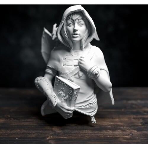 Resin Figure 1/12 ancient woman bust with book Model Unassambled Unpainted Figure Building Kit