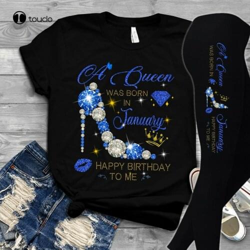 A Queen Was Born In January T-Shirt January Birthday Gift Tee S-5Xl Cotton Tee Shirt