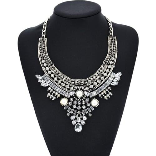 JERPVTE Fashion Design Bridal Jewelry Vintage Neck Bib Collar Chokers Statement Necklaces & Pendants Simulated Pearls Jewelry