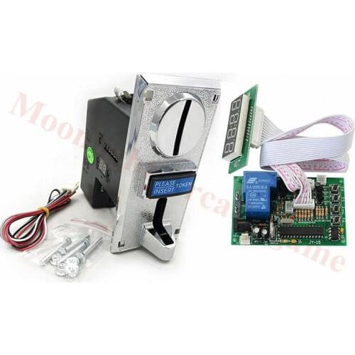 JY-15B Timer Control Board Time Controller PCB with 6 kind Coin Acceptor for Arcade Machine Massage Chair with 40cm White Lead