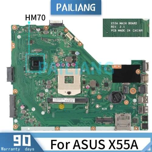 PAILIANG Laptop motherboard For ASUS X55A Mainboard HM70 REV.2.1 DDR3 TESTED