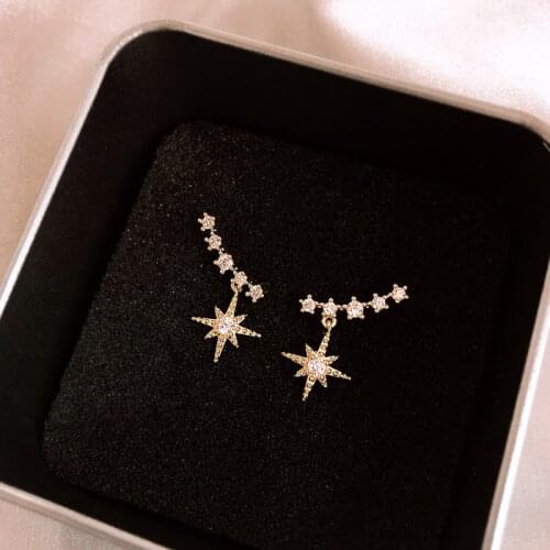 Fashion Rhinestone Petite Star Stud Earrings Wild Casual Earrings Girls Earrings Friends Gifts