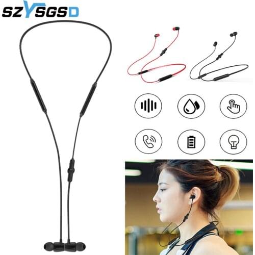 5.0 Bluetooth Earphone Sports Neckband Magnetic Wireless earphones Stereo Earbuds Music Metal Headphones With Mic For All Phones