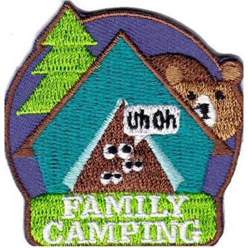 New arrive "FAMILY CAMPING" - CAMPERS - SKILLS - OUTDOORS - IRON ON EMBROIDERED PATCH