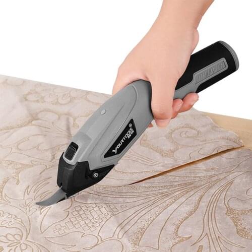 4V Cordless Electric Fabric Scissors Leather Cloth Sewing Scissor Electric Cutting Rechargeable Handheld Cutter Tool