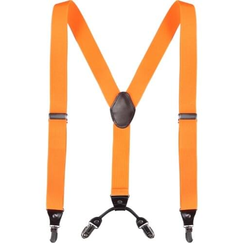 2020 New Solid Color 3.5cm Y-Shape 4 Adjustable Metal clips Braces suspender business suspenders подтяжки мужские work suspender