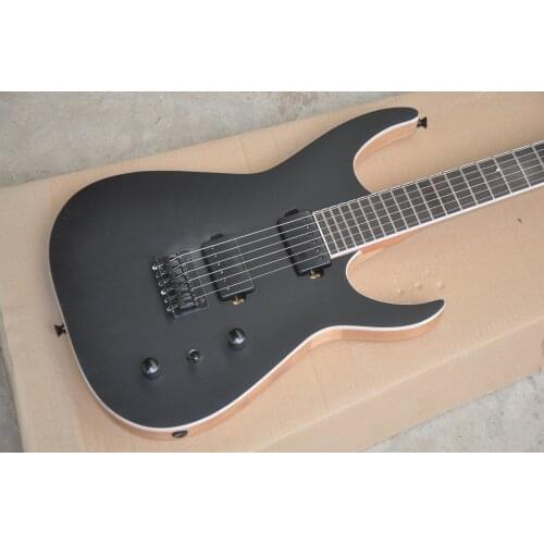 Custom 6 string guitar rosewood fingerboard 24 fret Matte black guitar ASH wood body instock 62