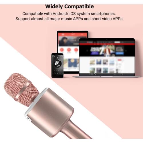Professional N6 Wireless BT Karaoke Microphone with Dancing LED Light 2-in-1 Portable Handheld Karaoke Mic Speaker for Christmas