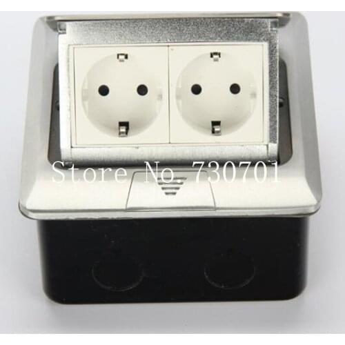 Manufacturer All Aluminum Panel EU Standard Pop Up Floor Socket 2 Way Electrical Outlet Modular Combination Customized Available