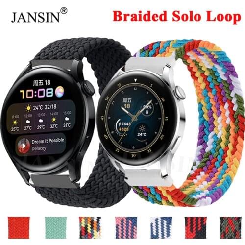 Braided Solo Loop For Huawei Watch 3 Watchband Strap Sport Wristband For HUAWEI WATCH 3 Pro Bracelet Correa Elastic Fabric Strap