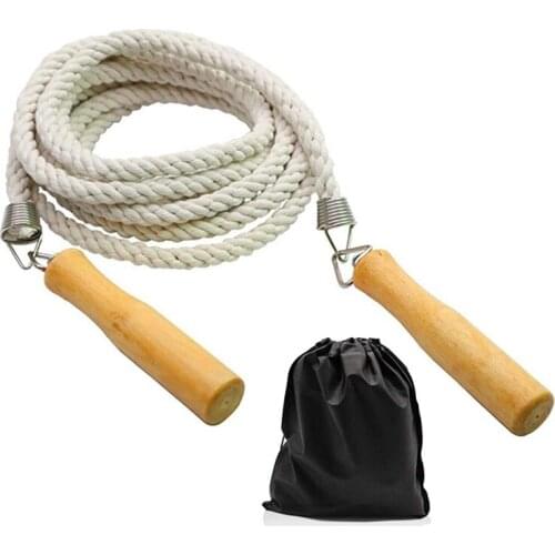 16Ft Long Jump Rope with Wooden Handle for Kids and Adult,Team Group Jump Rope for School Sport and Outdoor Activity