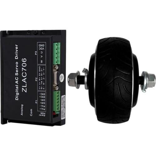 Brand New 24VDC 100W 4" Wheel Hub Servo Drive+Motor Kits 600rpm Double shaft Hub Motor with Brake for Robot AGV Car Load 50Kg