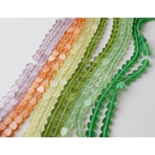6mm Heart Shape Glass Beads Matte Style Special Shape Loose Beads DIY Jewelry Bracelets Necklace Earring