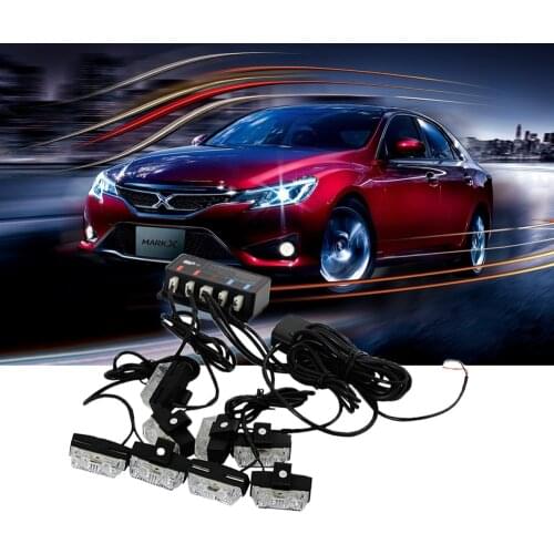 1Set 16W 8 LED Wire Control Super Power LED Strobe flash Unit led warning light DRL Strobe Police Fireman Caution pilot Lamp