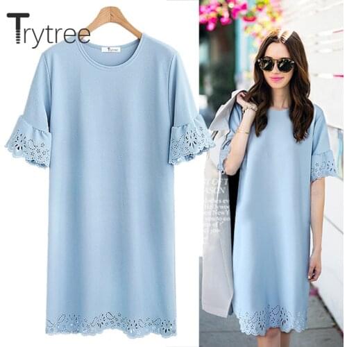 Летние платья с коротким рукавом Trytree China At AliExpress