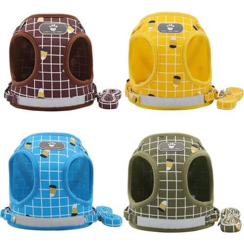 Breathable Cat Harness And Pet Training Supplies Outdoor Walking Puppy Dogs Vest Adjustable Easy Control Reflective Cat Harness