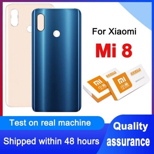 High Quality Back Housing Replacement For Xiaomi Mi 8 Back Cover Battery Glass With Adhesive Sticker For Xiaomi Mi8 Rear Cover