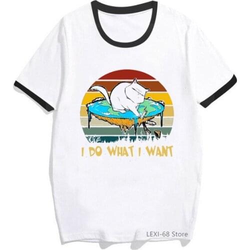 I do what i want letter print t-shirt women cat graphic tees shirt femme funny t shirt female harajuku kawaii clothes tops