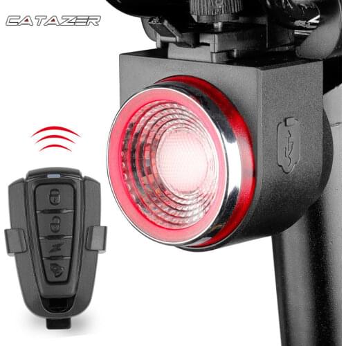 Bicycle Rear Light Burglary Alarm Remote Call Wireless Control USB Charge LED Lantern Bike Finder Horn 20-40Hrs