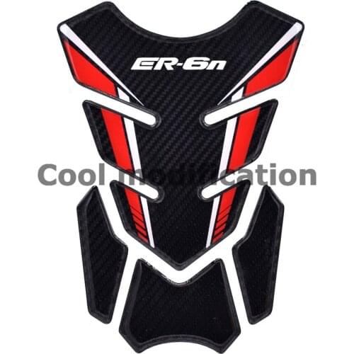 Motorcycle Tank Pad Protector Case for Kawasaki ER6N ER-6N All Year 3D Carbon-look Decals Stickers
