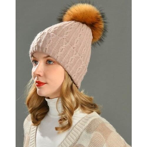 Women Winter Bonnet Soft Thick Double Layer Cashmere Knitted Skullies Beanies Hats Fashion Outdoor Sports Cap