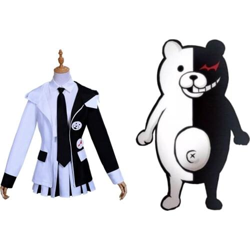 Anime Danganronpa Monokuma Cosplay Costume Girls Women Dress Sexy Uniform Suit Halloween Carnival Party Costume Adult