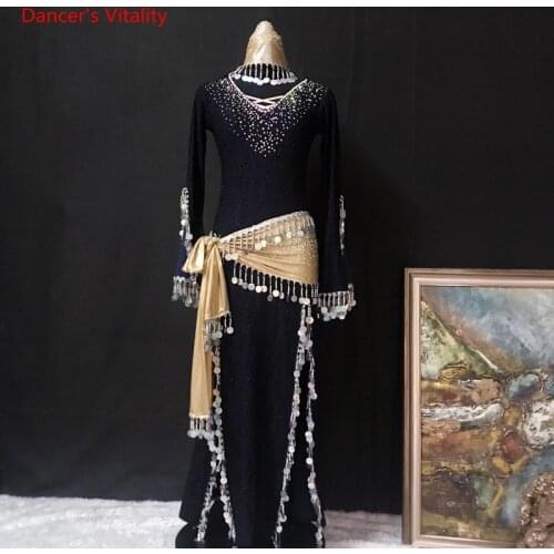 Women belly dance Robe Customize Child Adult baladi saidi shabby Robe dress Girls Oriental Dance Dress Dance Wear Clothing