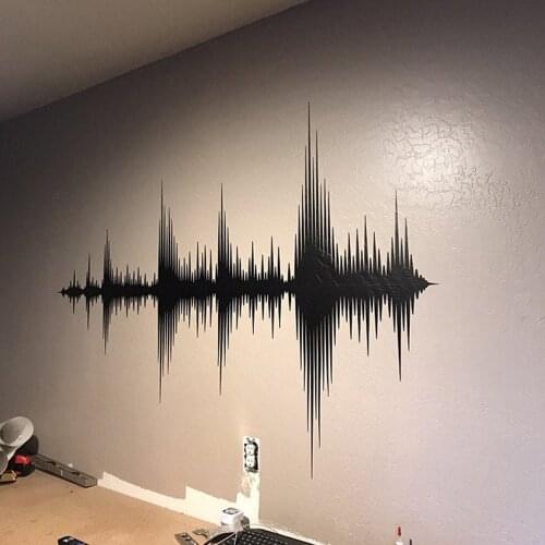 Audio Wave Wall Decal Sound Wave Art Vinyl Sticker Recording Studio Music Producer Room Decor Wallpaper Poster Decoration