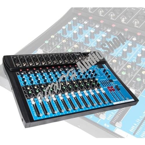 12 Channel Bluetooth USB DJ Mixer 16 DSP Digital Effects Microphone Sound Mixing Console for Audio Sound Karaoke Mixer