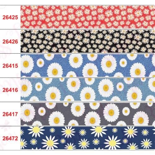 16mm-75mm Spring Flower Sports Lover Printed Grosgrain/Elastic Ribbon Rabbit Happy Easter Day DIY Gift Bowknots 50yards/roll