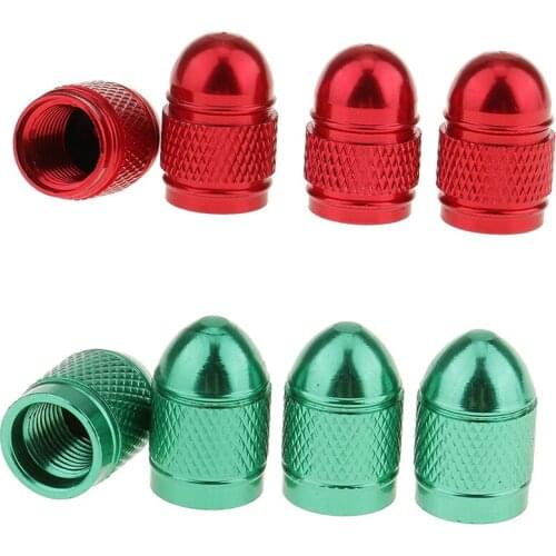 8pcs Red Green Aluminum Alloy Auto Car Truck Bike Wheel Tire Valve Cap