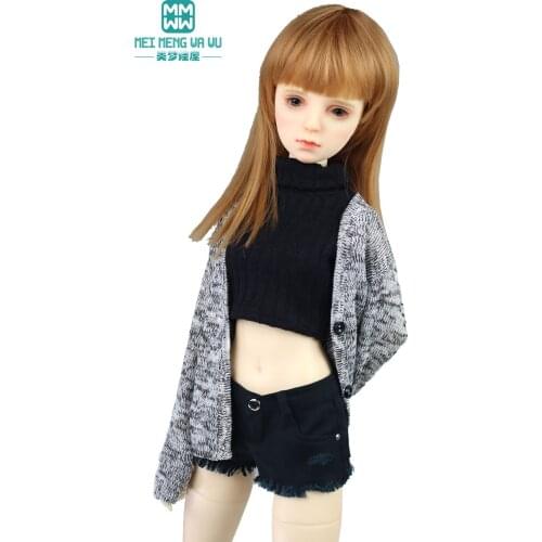BJD accessories Doll clothes for 58--60CM 1/3 SD ASDolls toys Ball Jointed Doll Fashion wool cardigan denim shorts