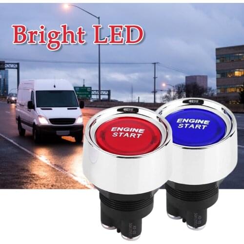 12V 24V Auto Start Switch LED Light Button Switch Button Car Engine Start Stop Switch Button Trim Cover Car Interior Accessories