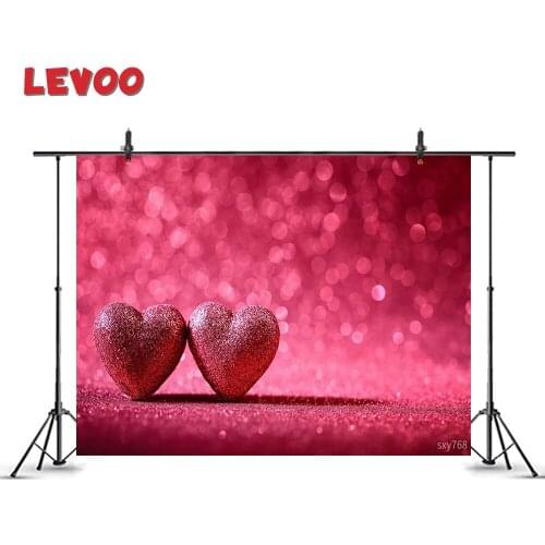 LEVOO Photography Backdrop Valentine Hearts Abstract Pink Sparkle Glitter Background Photo Studio Prop Vinyl Photozone Photocall