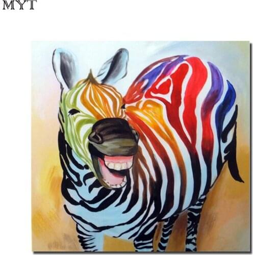 Hot sell Frameless handmade Oil Painting On Canvas animal zebra Cheap Large Modern On The Wall Art Picture For Home Decoration
