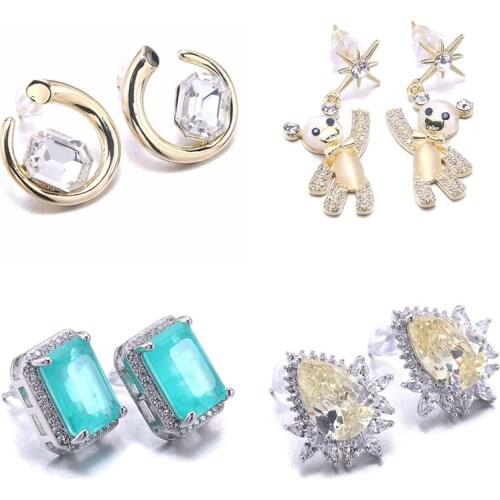 Summer Hot Exquisite Zircon Crystal Hoop Earring Medium Size Cute lady earrings Womens jewelry Surprise Gift