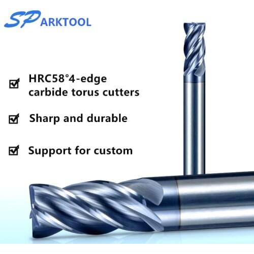 HRC58 Corner Rounding Carbide end mill Alloy Coating Tungsten Steel Cutting Tool 4Flutes Milling Cutter CNC maching End mill