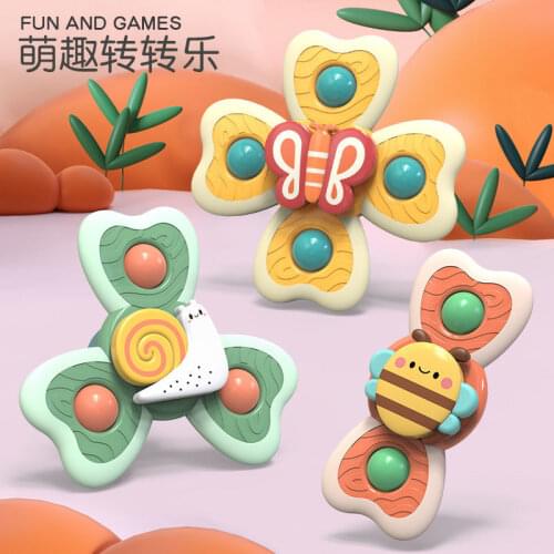 Baby Spin Top Bath Toys for Boy Children Bathing Sucker Spinner Suction Cup Toy Montessori Toy